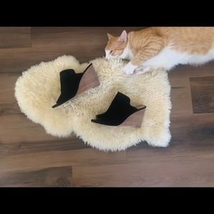 Lucky Brand Black Suede Slip On Wedges